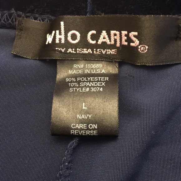 🌺FINAL PRICE🌺Who Cares Navy Blue Velvet Leggings - Picture 4 of 4